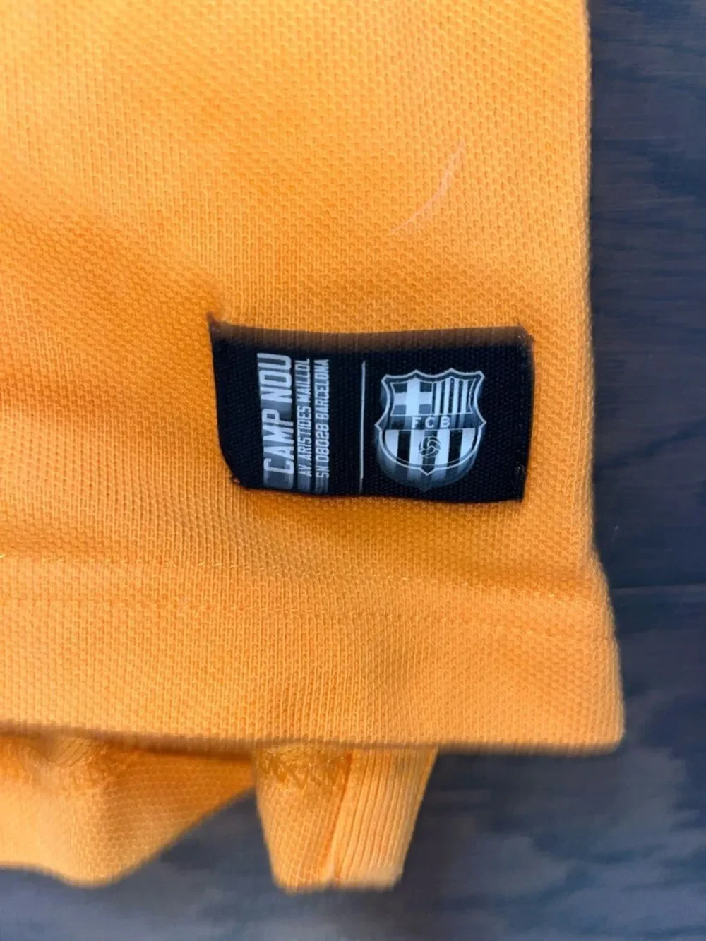 Orange Nike FCB Barcelona Soccer Jersey Style polo Shirt M Slim Camp Nou